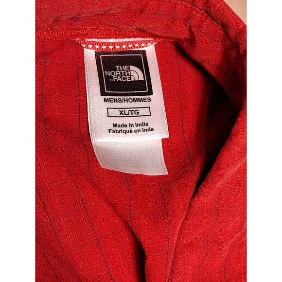The North Face Men's Shirt Red Plaid XL Short Sleeve Cotton Button Up - Picture 2 of 5